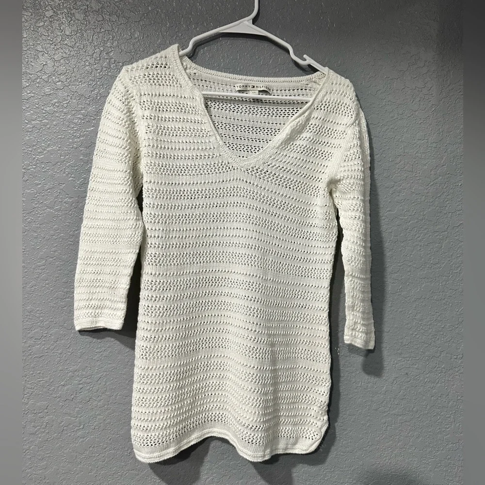 Tommy Hilfiger Women’s White Knit Swimsuit Cover Size‎ L